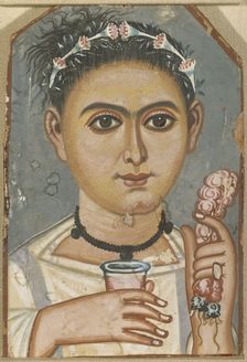 Boy with a Floral Garland in His Hair, ca 200-230. Artist: Fayum mummy portraits