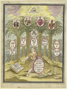 Boy with a shield under Palm trees, c1740-1788. Creator: Johann Esaias Nilson