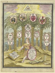 Boy with a shield under Palm trees, c1740-1788. Creator: Johann Esaias Nilson