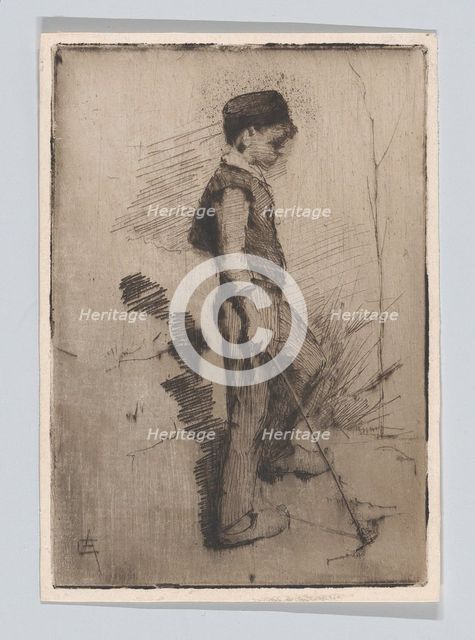 Boy with a Stick, 1881-83. Creator: Elizabeth Adela Forbes.