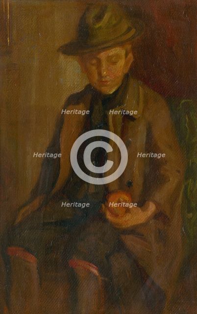Boy with an Apple, around 1900. Creator: Ludovit Pitthordt.