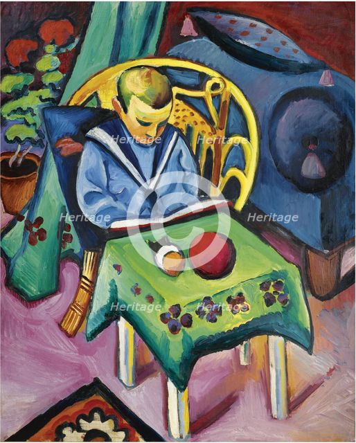 Boy with book and toys, 1912. Artist: Macke, August (1887-1914)
