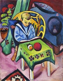 Boy with book and toys, 1912. Creator: Macke, August (1887-1914)