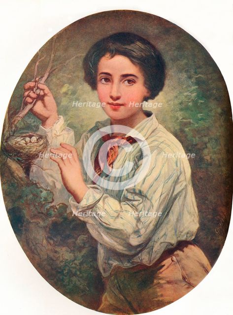'Boy with Bird's Nest', 1852. Artist: Bernard Charles Chiapory