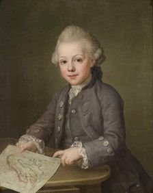 Boy with Map of Scandinavia, 1771. Creator: Ulrika Fredrika Pasch