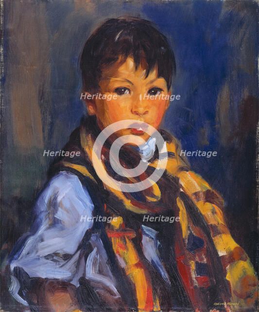Boy with Plaid Scarf, 1916. Creator: Robert Henri.