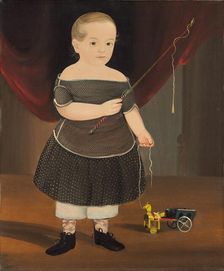 Boy with Toy Horse and Wagon, c. 1845. Creator: William Matthew Prior