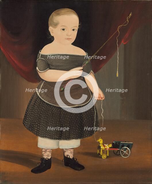 Boy with Toy Horse and Wagon, c. 1845. Creator: William Matthew Prior.