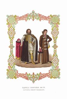 Boyar Clothing of the XVII century. The Princes Repnin. From the Antiquities of the Russian State, 1 Creator: Solntsev, Fyodor Grigoryevich (1801-1892)
