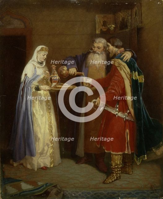 Boyar's welcome (Prince Serebrenni visiting Boyar Morozov), 1865. Artist: Schwarz, Vyacheslav Grigoryevich (1838-1869)