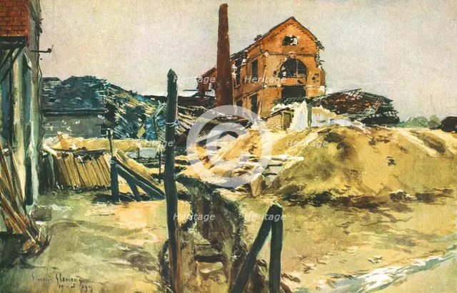 ''Boyau conduisant a des Batiments d'Usine', 1915. Creator: Francois Flameng.