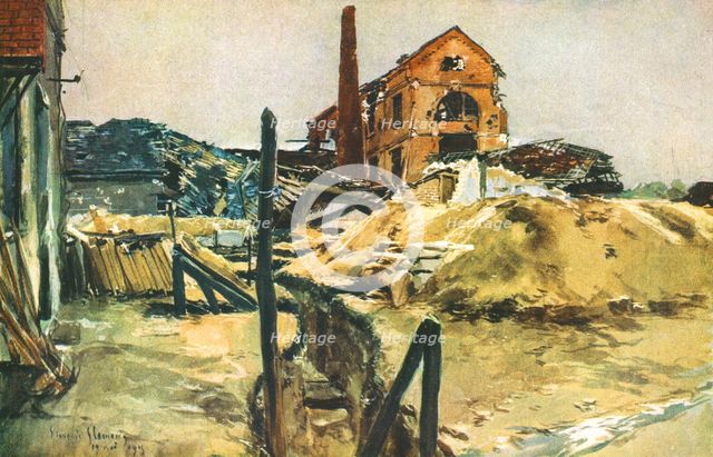 ''Boyau conduisant a des Batiments d'Usine', 1915. Creator: Francois Flameng.