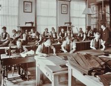 Boys tailoring class at Highbury Truant School, London, 1908