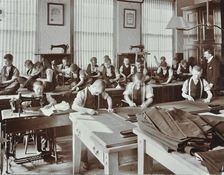 Boys tailoring class at Highbury Truant School, London, 1908