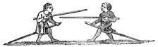 Boys Tilting in Pastime, 14th century, (1833)