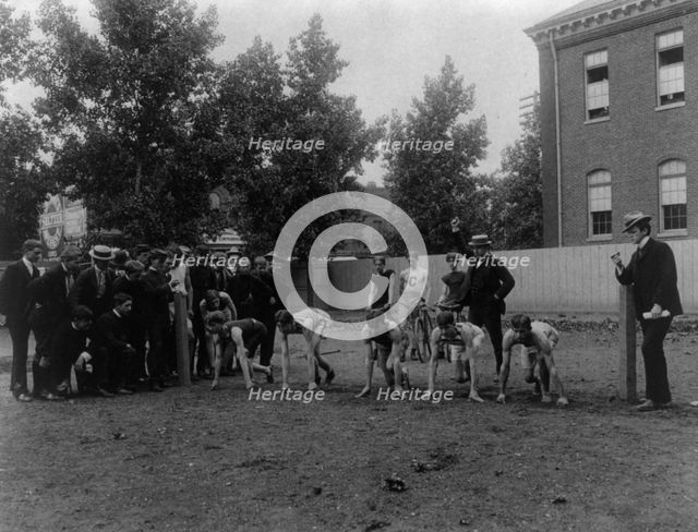 Boys' track meet - the start, Central High School, (1899?). Creator: Frances Benjamin Johnston.