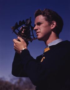 Boys trained in the fundamentals of navigation may become technicians..., Los Angeles, Calif. , 1942 Creator: Alfred T Palmer