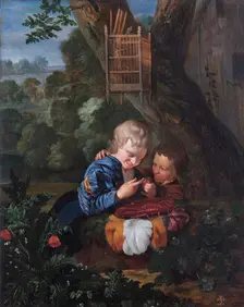 Boys with a Trapped Bird 17th century. Artist: Eglon Hendrik van der Neer