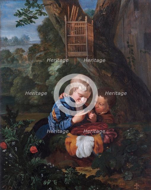 'Boys with a Trapped Bird', 17th century. Artist: Eglon Hendrik van der Neer.
