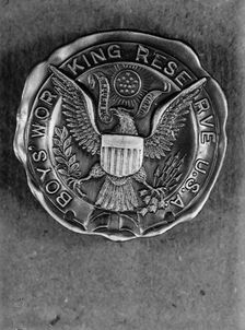 Boys Working Reserve, U.S.A. Badge, 1917. Creator: Harris & Ewing
