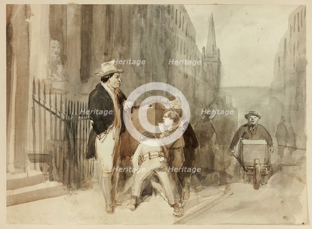Boys at Peepshow in Street, n.d. Creator: Clarkson Stanfield.
