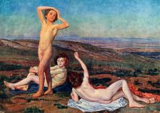 Boys Basking in the Sun mid-19th century, (1939). Creator: Aleksandr Ivanov