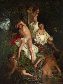 Boys Bathing, 1877. Creator: Kazimierz Pochwalski