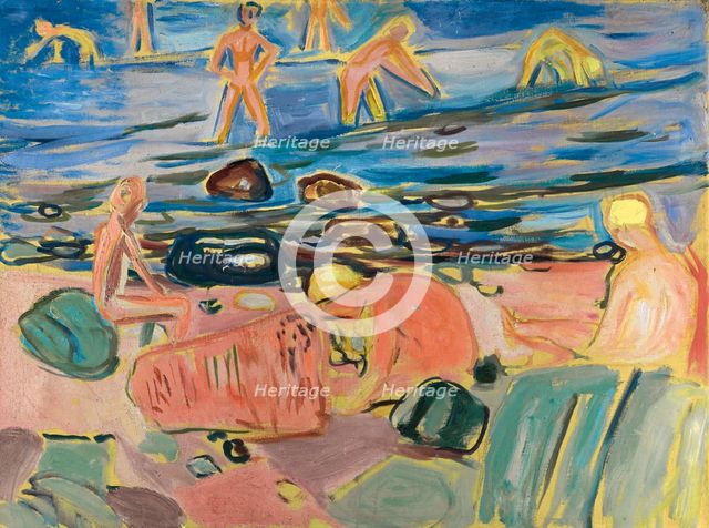 Boys bathing.