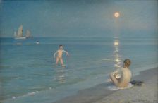 Boys Bathing at Skagen. Summer Evening, 1899. Artist: Krøyer, Peder Severin (1851-1909)