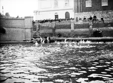 Boys bathing in a sluice on the Grand Union Canal, London, c1905