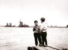 Boys by a canal, Laandam, Netherlands, 1898.Artist: James Batkin