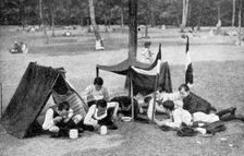Boys camping, Berlin, Germany, 1922