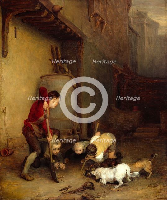 Boys digging for Rats, 1812. Creator: David Wilkie.