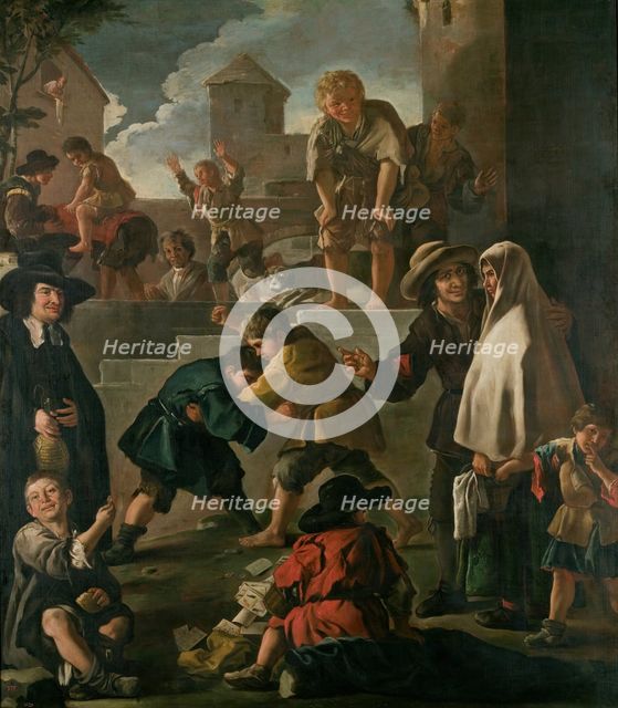 Boys Fighting, c1694. Creator: Luca Giordano.