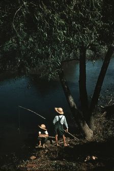 Boys fishing in a bayou, Schriever, La., 1940. Creator: Marion Post Wolcott
