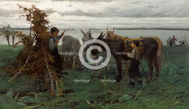 Boys herding donkeys, 1865. Artist: Maris, Willem (1844-1910)