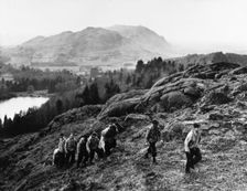 Boys hill walking, Outward Bound School, Eskdale, Cumbria, 1950