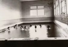 Boys in plunge bath, 1908