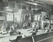 Boys making baskets at Linden Lodge Residential School, London, 1908
