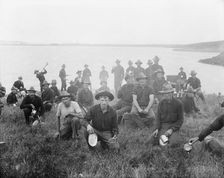 Boys of the 71st N.Y. at Montauk Point, after returning from Cuba, 1898 or 1899. Creator: Unknown
