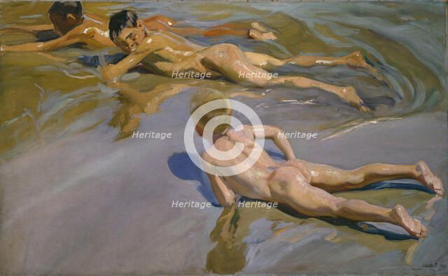 Boys on the Beach, 1909. Artist: Sorolla y Bastida, Joaquín (1863-1923)