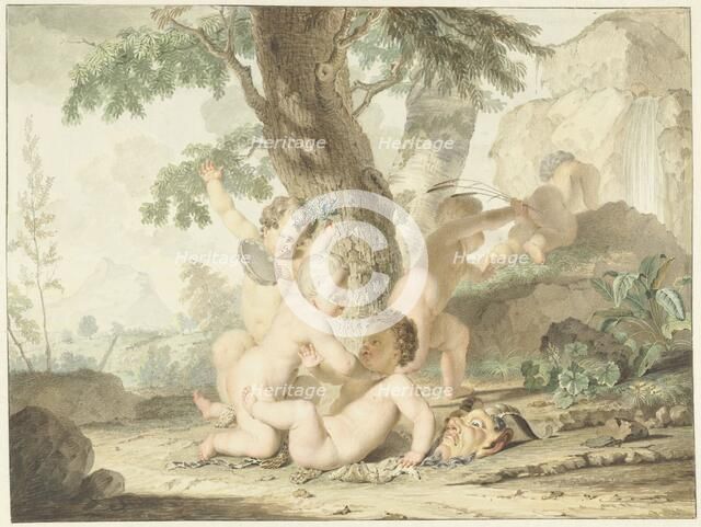 Boys playing, 1722-1774. Creator: Arnout Rentinck.