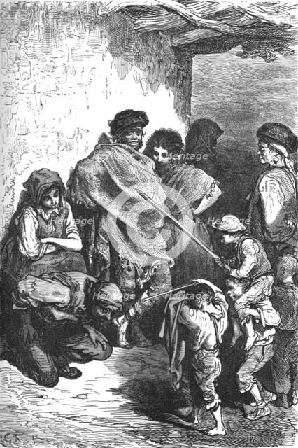 'Boys playing at Bull-fighting; Notes on Spain', 1875. Creator: Unknown.