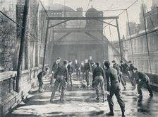Boys playing football on the roof of St Paul's Cathedral Choir School, London, c1901 (1901)
