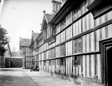 Boys Reading outside Bablake Hospital, Coventry, West Midlands, c1860-c1922. Artist: Henry Taunt