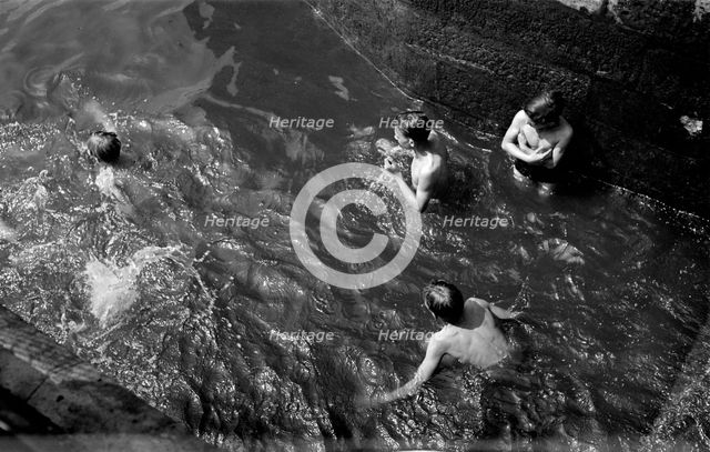 Boys swimming in the Thames, London, c1945-c1965. Artist: SW Rawlings
