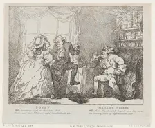Bozzy and Madame Piozzi (Frontispiece, "Bozzy and Piozzi" by Peter Pindar), 1780-86., 1780-86. Creator: Thomas Rowlandson