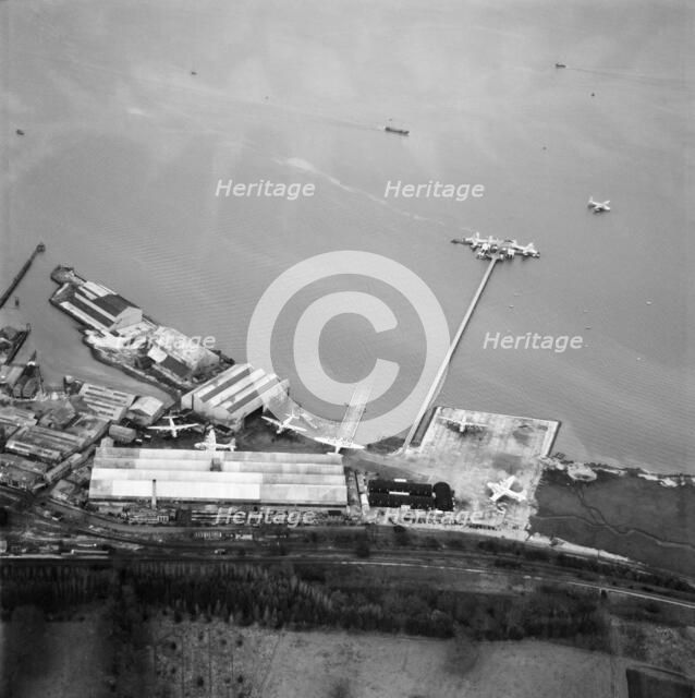 BOAC flying boat maintenance base and pier, Hythe, Hampshire, 1948 Artist: Aerofilms.
