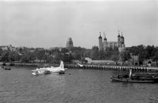BOAC Short Sunderland flying boat in the Pool of London, c1945-c1965. Artist: SW Rawlings