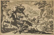 Boar Hunt, c1609. Creator: Tempesta; Antonio (1555-1630)